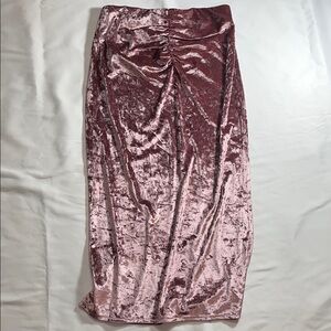 Elegant Velvet Pink Skirt